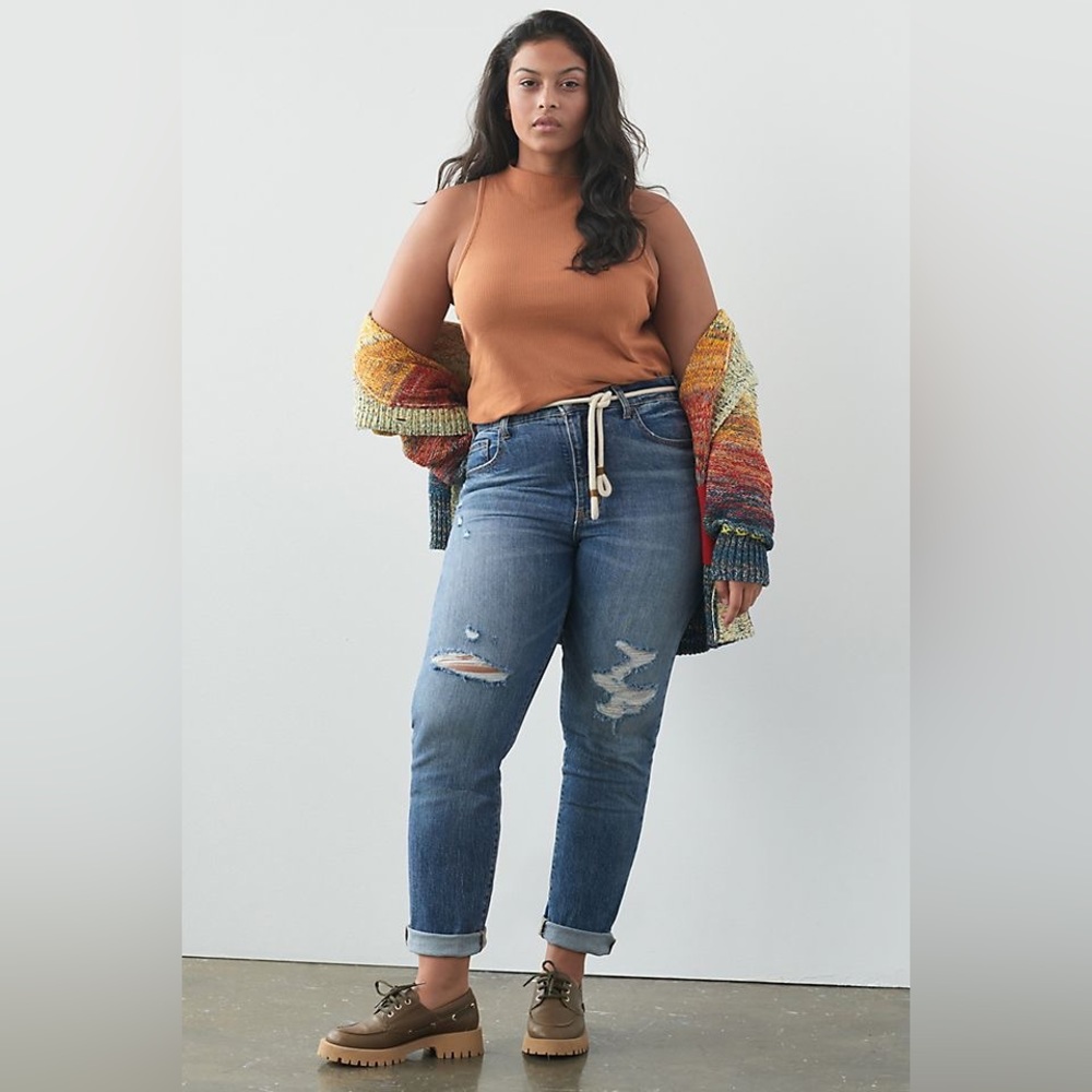 Anthropologie Blue Distressed High-Rise Jeans by Pilcro